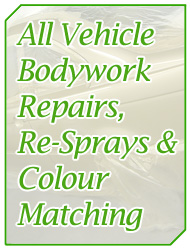 All Vehicle Bosywork, Repairs, Re-Sprays and Colour Matching
